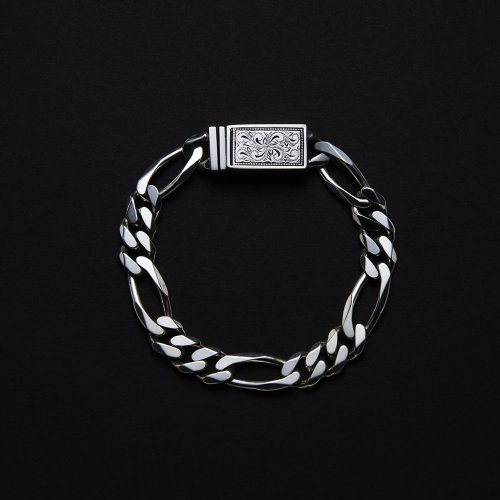 他の写真1: ANTIDOTE BUYERS CLUB/Engraved Box Clasp Figaro Bracelet（Silver）