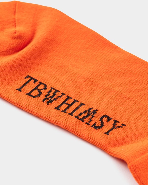 画像5: TIGHTBOOTH/LABEL LOGO SOCKS（Orange）［ソックス-24秋冬］