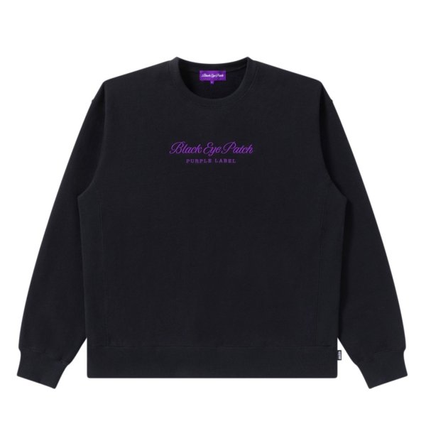 画像1: BlackEyePatch/PURPLE LABEL LOGO CREW SWEAT（BLACK）