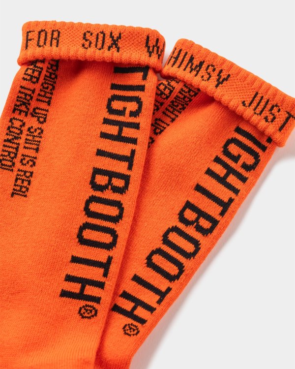 画像3: TIGHTBOOTH/LABEL LOGO SOCKS（Orange）［ソックス-24秋冬］