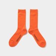 画像2: TIGHTBOOTH/LABEL LOGO SOCKS（Orange）［ソックス-24秋冬］ (2)