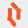 画像1: TIGHTBOOTH/LABEL LOGO SOCKS（Orange）［ソックス-24秋冬］ (1)