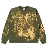 BlackEyePatch/SMALL OG ACID SPLATTERED CREW SWEAT（OLIVE）