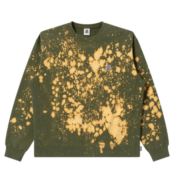 画像1: BlackEyePatch/SMALL OG ACID SPLATTERED CREW SWEAT（OLIVE）