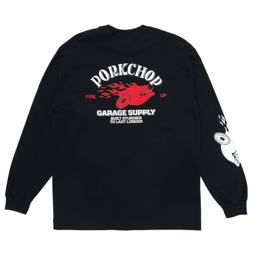 他の写真2: PORKCHOP/FIRE UP L/S TEE（BLACK）［プリント長袖T-24秋冬］