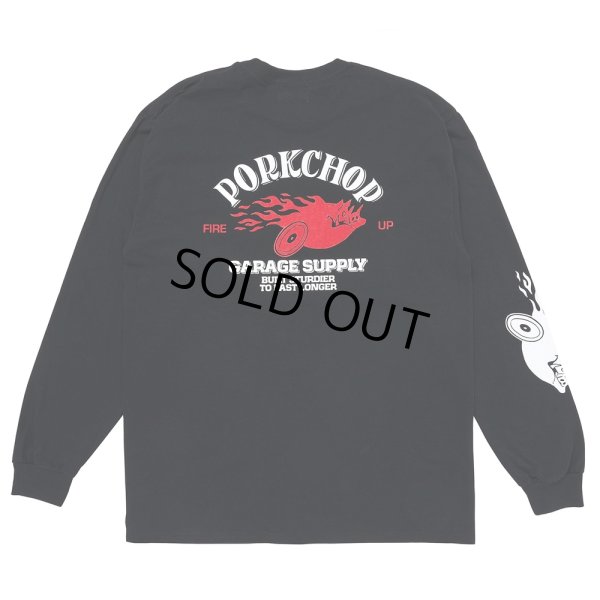 画像1: PORKCHOP/FIRE UP L/S TEE（BLACK）［プリント長袖T-24秋冬］