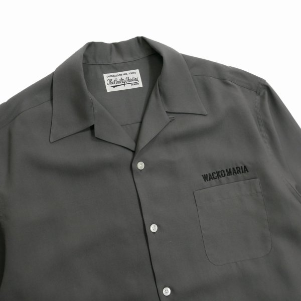 画像2: WACKO MARIA/50'S OPEN COLLAR SHIRT（GRAY）［50'Sオープンカラーシャツ-25春夏］