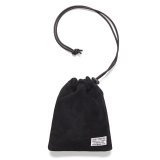 WACKO MARIA/SUEDE LEATHER DRAWSTRING BAG（BLACK）［スウェードレザードローストリングバッグ-25春夏］