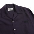 画像2: WACKO MARIA/50'S OPEN COLLAR SHIRT（DARK PURPLE）［50'Sオープンカラーシャツ-25春夏］ (2)