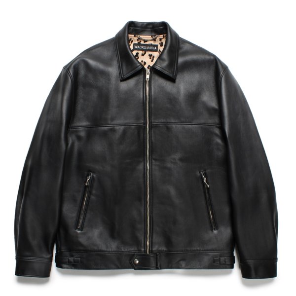 画像1: WACKO MARIA/LEATHER SINGLE RIDERS JACKET（BLACK）［レザーシングルライダースJKT-25春夏］