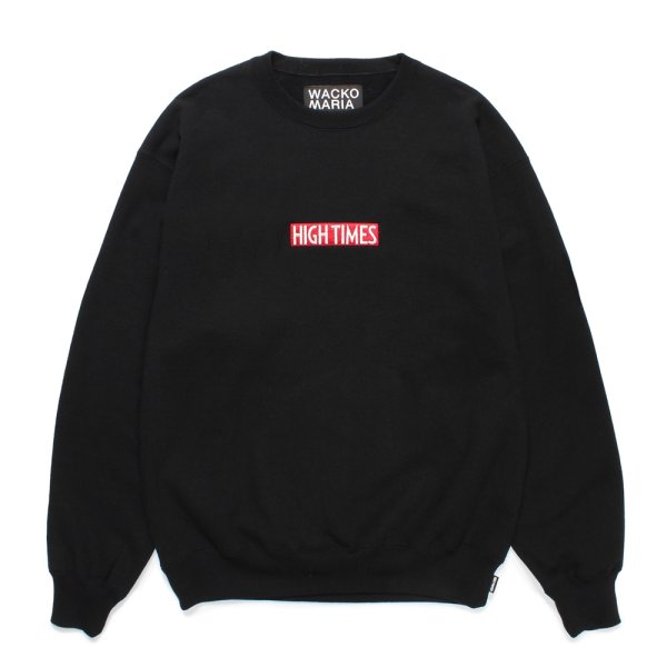 画像1: WACKO MARIA/HIGH TIMES / HEAVY WEIGHT CREW NECK SWEAT SHIRT（BLACK）［クルーネックスウェット-25春夏］