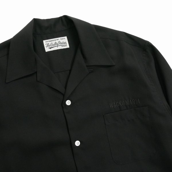 画像2: WACKO MARIA/50'S OPEN COLLAR SHIRT（BLACK）［50'Sオープンカラーシャツ-25春夏］