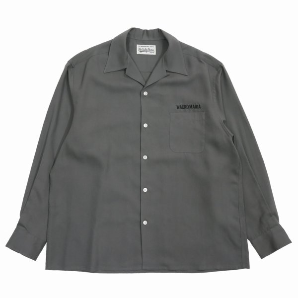 画像1: WACKO MARIA/50'S OPEN COLLAR SHIRT（GRAY）［50'Sオープンカラーシャツ-25春夏］