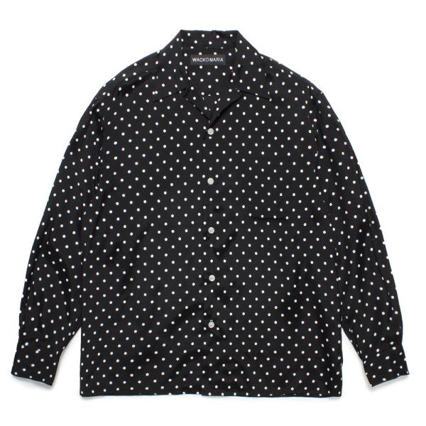 画像1: WACKO MARIA/DOTS HAWAIIAN SHIRT（BLACK）［ドットハワイアンシャツ-25春夏］