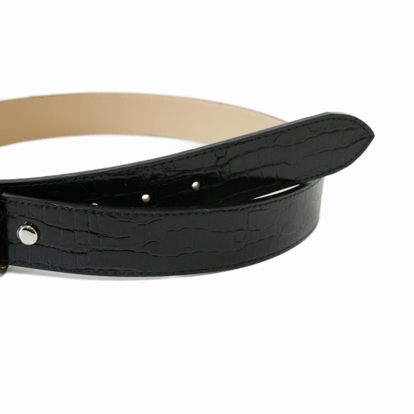 画像3: WACKO MARIA/CROCODILE EMBOSSED LEATHER BELT（BLACK）［レザーベルト-25春夏］