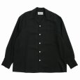 画像1: WACKO MARIA/50'S OPEN COLLAR SHIRT（BLACK）［50'Sオープンカラーシャツ-25春夏］ (1)