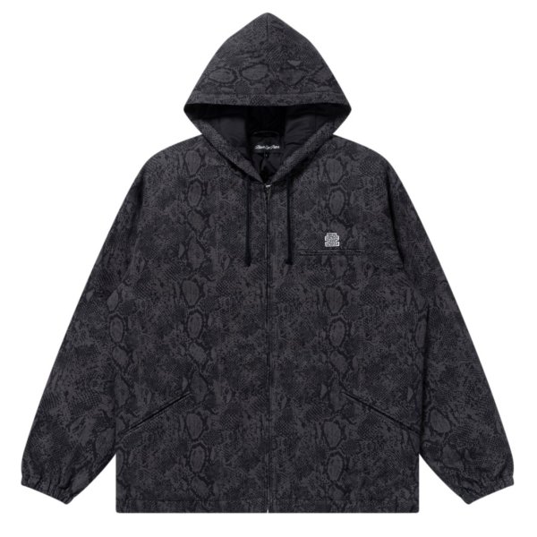 画像1: BlackEyePatch/SMALL OG PYTHON PATTERNED HOODED JACKET（BLACK）