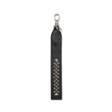 CALEE/STUDS LEATHER FLAT LONG KEY RING（BLACK）［ロングキーリング-24秋冬］