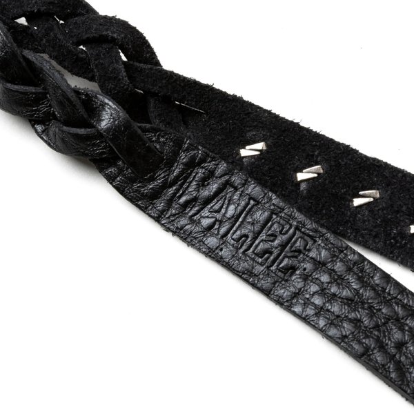 画像3: CALEE/STUDS & KNITTING LEATHER LONG KEY RING＜TYPE A＞（BLACK/SILVER）［レザーロングキーリング-25春夏］