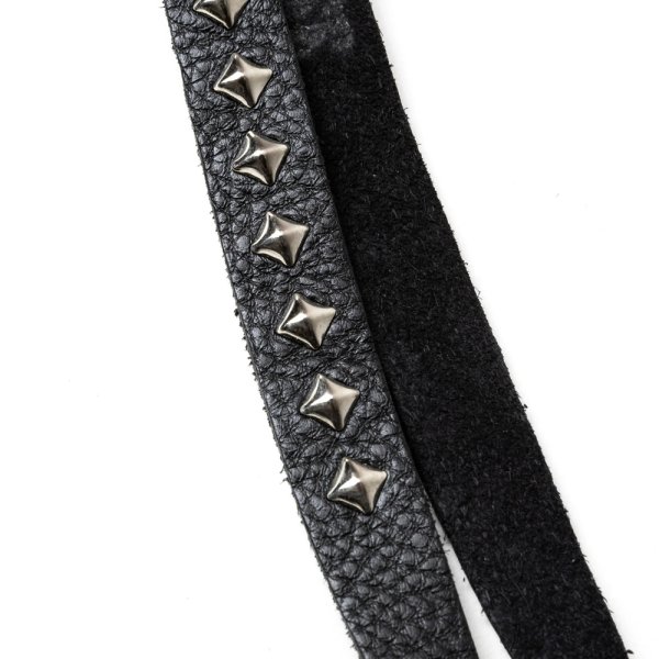 画像4: CALEE/STUDS & KNITTING LEATHER LONG KEY RING＜TYPE A＞（BLACK/SILVER）［レザーロングキーリング-25春夏］