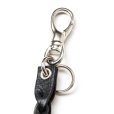 画像2: CALEE/STUDS & KNITTING LEATHER LONG KEY RING＜TYPE A＞（BLACK/SILVER）［レザーロングキーリング-25春夏］ (2)