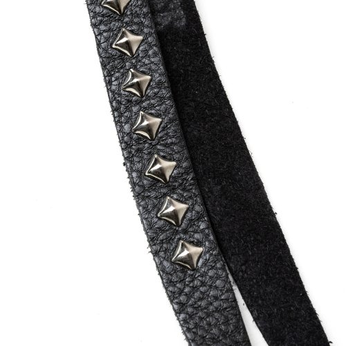 他の写真3: CALEE/STUDS & KNITTING LEATHER LONG KEY RING＜TYPE A＞（BLACK/SILVER）［レザーロングキーリング-25春夏］