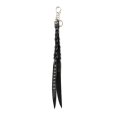 画像1: CALEE/STUDS & KNITTING LEATHER LONG KEY RING＜TYPE A＞（BLACK/SILVER）［レザーロングキーリング-25春夏］ (1)