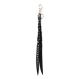 CALEE/STUDS & KNITTING LEATHER LONG KEY RING＜TYPE A＞（BLACK/SILVER）［レザーロングキーリング-25春夏］