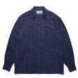 画像1: WACKO MARIA/KASURI STRIPED OPEN COLLAR SHIRT（NAVY）［カスリストライプオープンカラーシャツ-25春夏］ (1)