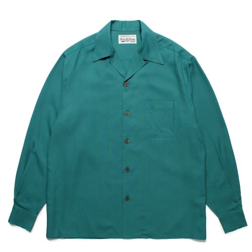 他の写真1: WACKO MARIA/KASURI STRIPED OPEN COLLAR SHIRT（GREEN）［カスリストライプオープンカラーシャツ-25春夏］