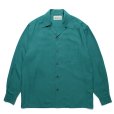 画像1: WACKO MARIA/KASURI STRIPED OPEN COLLAR SHIRT（GREEN）［カスリストライプオープンカラーシャツ-25春夏］ (1)