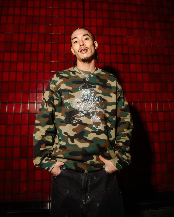 画像3: BlackEyePatch/RHINESTONE OG BOY CREW SWEAT（CAMO）