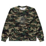 BlackEyePatch/RHINESTONE OG BOY CREW SWEAT（CAMO）