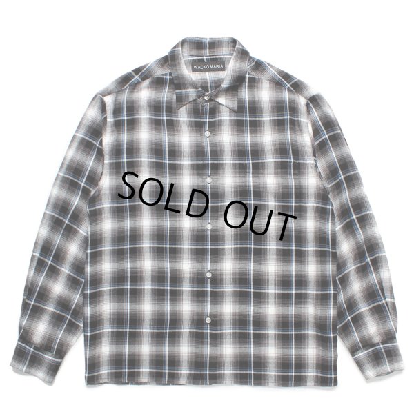 画像1: WACKO MARIA/CHECK REGULAR COLLAR SHIRT（GRAY）［チェックレギュラーカラーシャツ-25春夏］