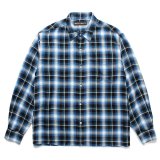 WACKO MARIA/CHECK REGULAR COLLAR SHIRT（BLUE）［チェックレギュラーカラーシャツ-25春夏］