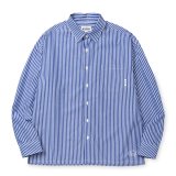 CALEE/STRIPE BOX L/S SH（STRIPE/B）［ストライプボックスシャツ-25春夏］