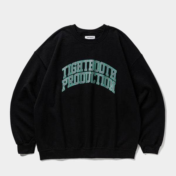 画像1: TIGHTBOOTH/COLLEGE CREW SWEAT SHIRT（Black）［クルーネックスウェット-25春夏］