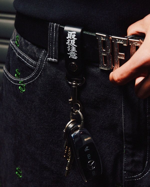 画像3: BlackEyePatch/HWC LEATHER HOOP KEYCHAIN（BLACK）