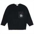 画像1: PORKCHOP/CS FLEECE SHIRT（BLACK）［フリースクルーネック-25春夏］ (1)