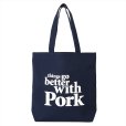 画像1: PORKCHOP/THINGS GO BETTER TOTE BAG（NAVY）［トートバッグ-25春夏］ (1)