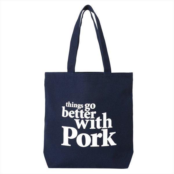 画像1: PORKCHOP/THINGS GO BETTER TOTE BAG（NAVY）［トートバッグ-25春夏］