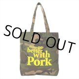 PORKCHOP/THINGS GO BETTER TOTE BAG（CAMO）［トートバッグ-25春夏］