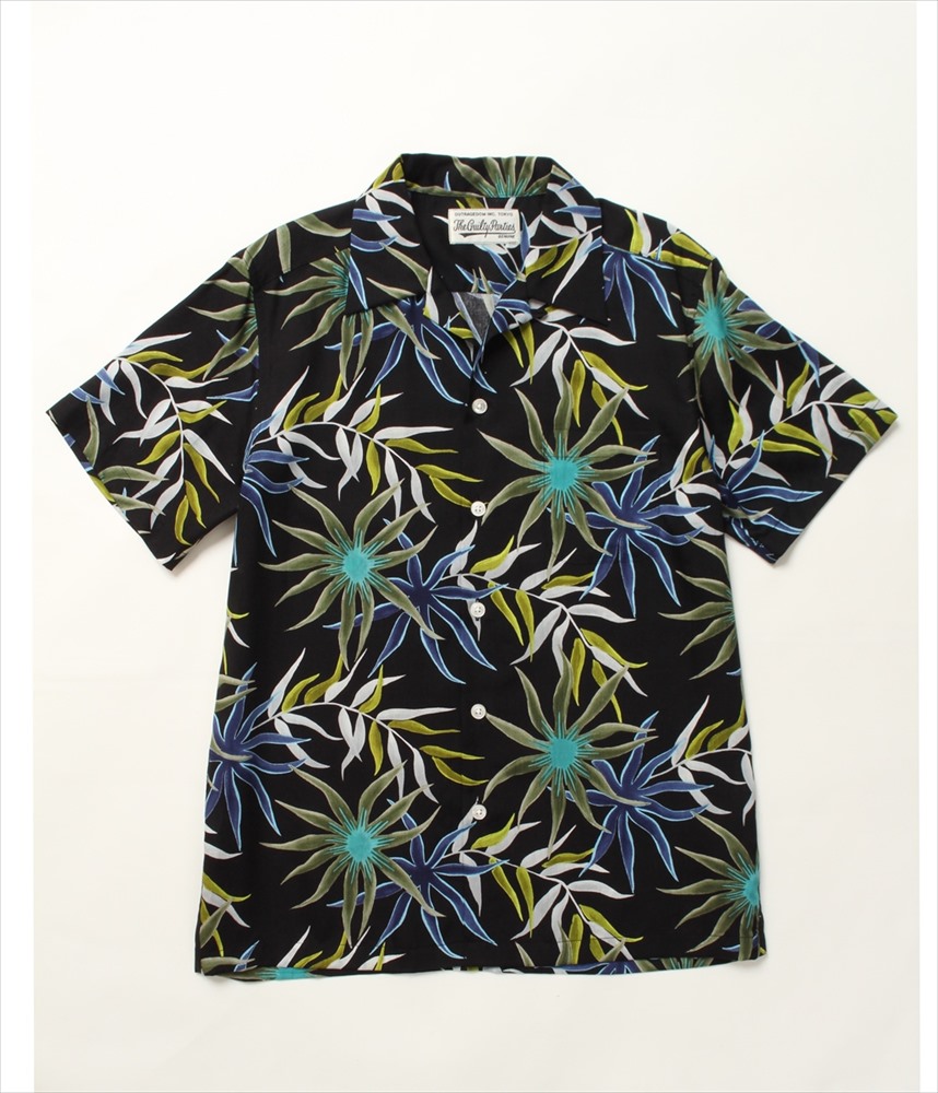 Wacko Maria Printed Flower S S Hawaiian Shirt ブルー ブラック