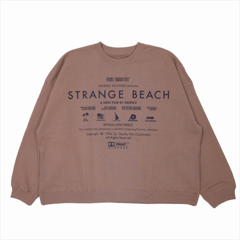 Dairiku Strange Beach Title Sweater ピンクオレンジ クルーネックスウェット 春夏 Jonas
