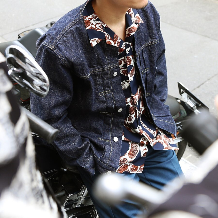 希少 CALEE L/S SNAKE PATTERN SHIRT-