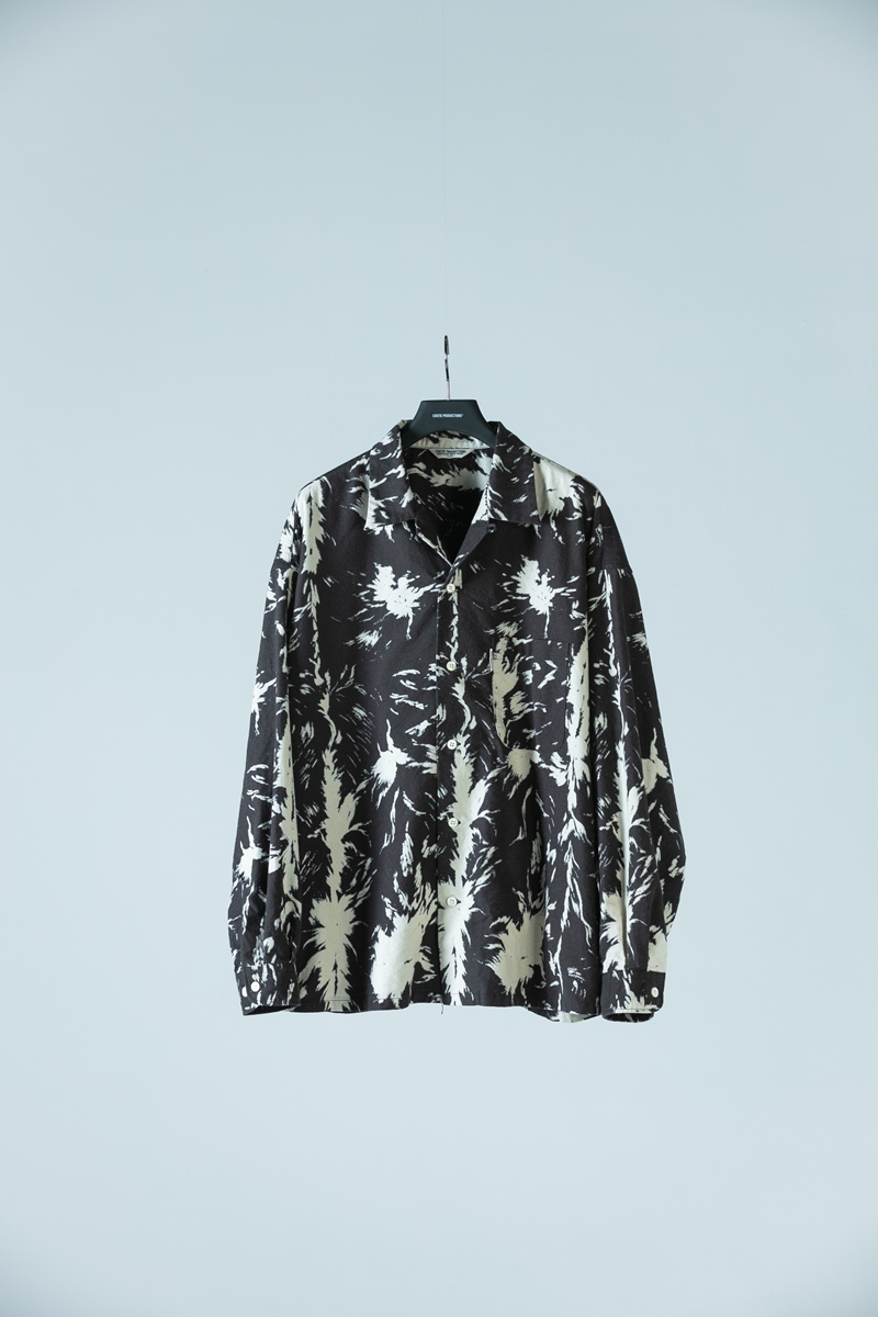 Cootie Wolf Print Nel Open Collar Shirt コールブラック ウルフ柄ネルオープンカラーシャツ 秋冬 Jonas