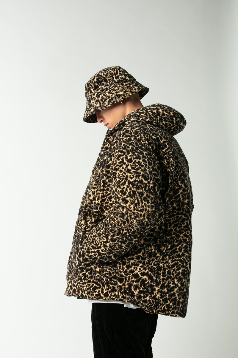 COOTIE / Corduroy Leopard Down Jacket-