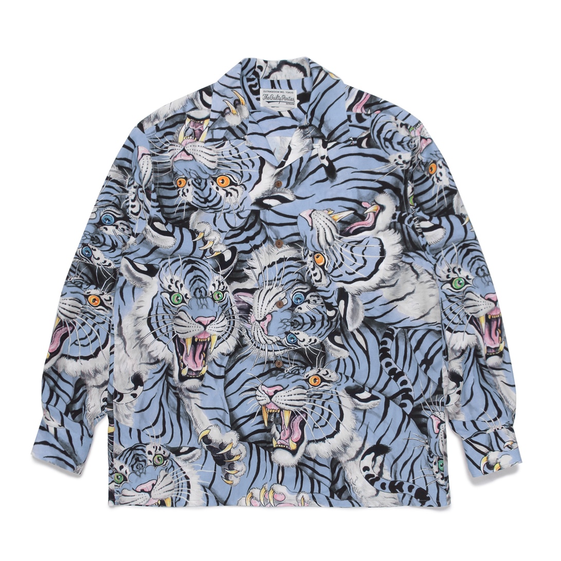 WACKO MARIA/TIM LEHI / HAWAIIAN SHIRT L/S（ブルー）［ハワイアン