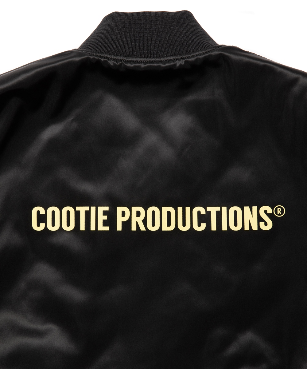 COOTIE PRODUCTIONS/Nylon Satin Stadium Jacket（ブラック/イエロー