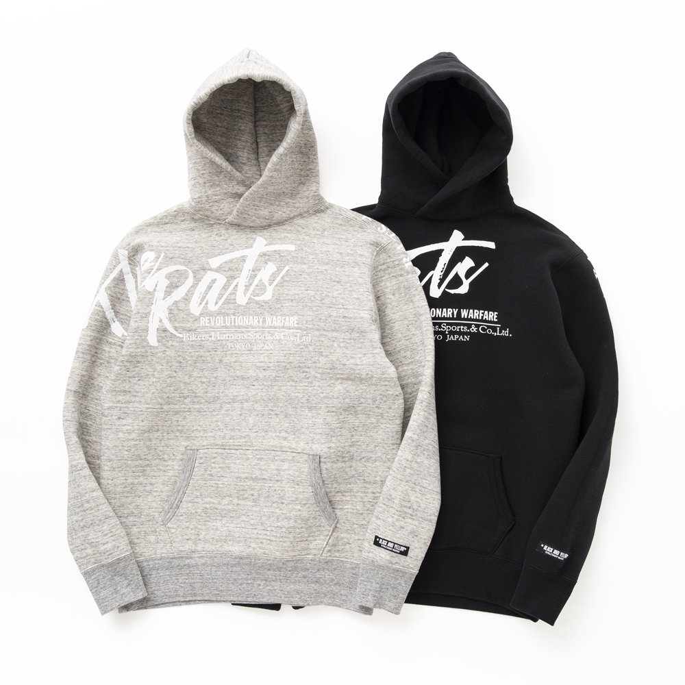 RATS SCRIPT BIG LOGO CROSS NECK HOODIE | labiela.com